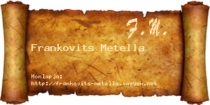 Frankovits Metella névjegykártya